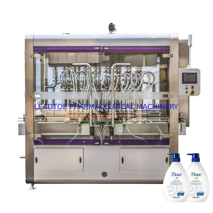 회전 액체 병 채울 기계 16 채울 노즐 50-5000ml 범위 8 Kw 전원 공급